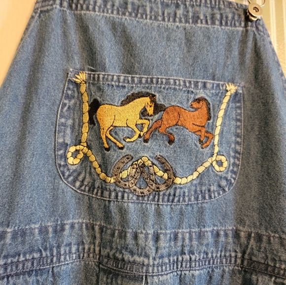 Vintage | 80s 90s Denim Horse Overalls - Picture 5 of 8
